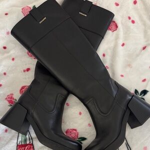 Coach Women's Sleek Black Heeled Boots